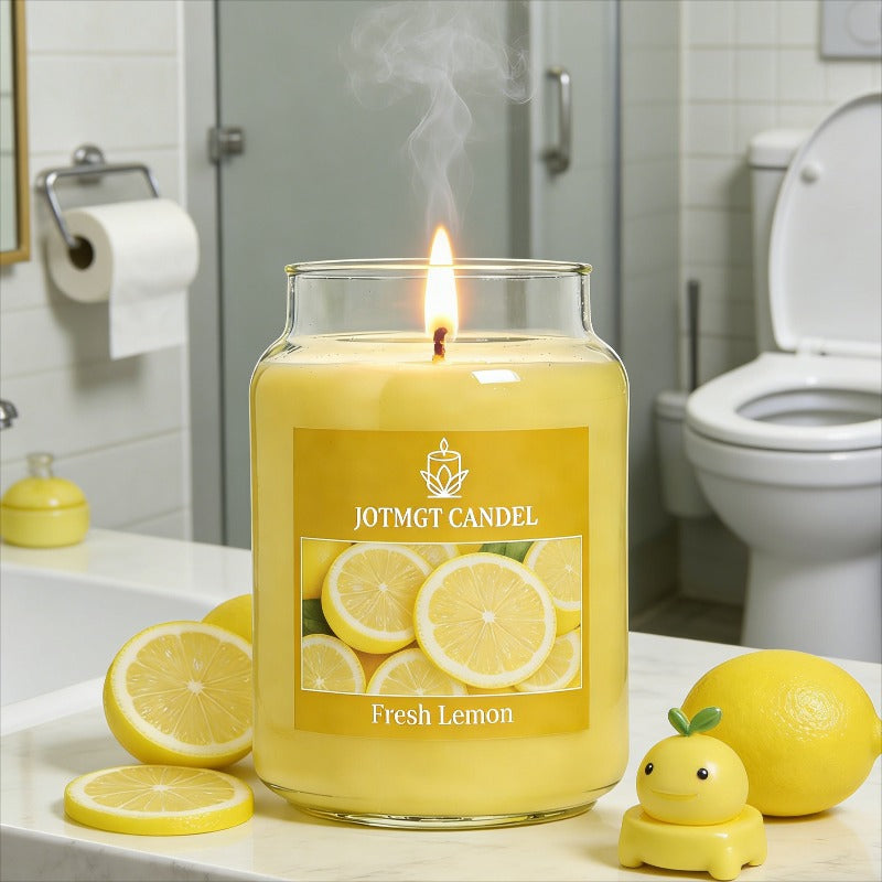 10.29 Ounce Lemon Fragrance Candle Set, Soy Wax Scented Candle, Long-lasting Burn, Delivers Fresh And Sweet Fragrance, Deodorizes Pets, Refreshes Mind And Spirit, Ideal Gift, Air Freshener