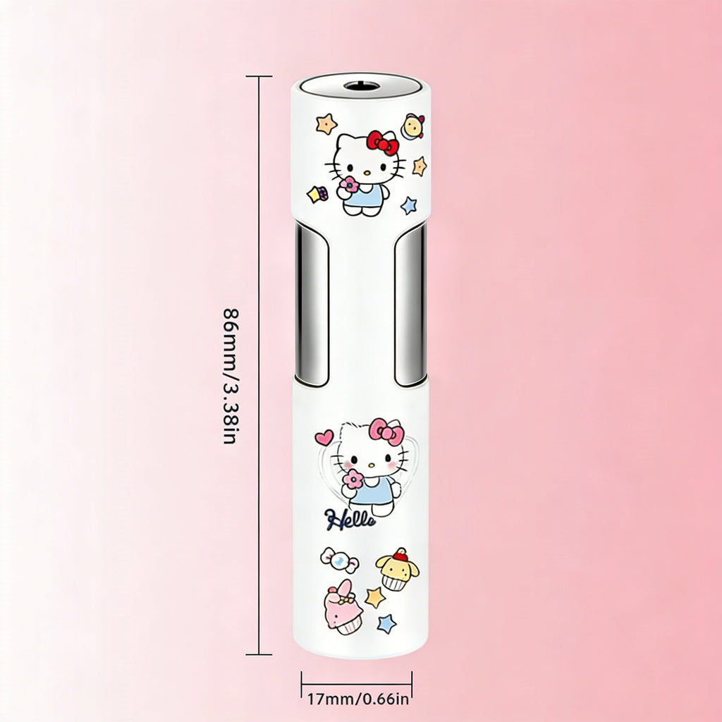 2pcs Sanrio Kuromi And Hello Kitty Cylindrical Lighter, Windproof Refillable Pink Flame Lighter, Cute Cartoon Mini Push Ignition Lighter, Portable Gift for Women And Girls (Butane Gas Not Included)