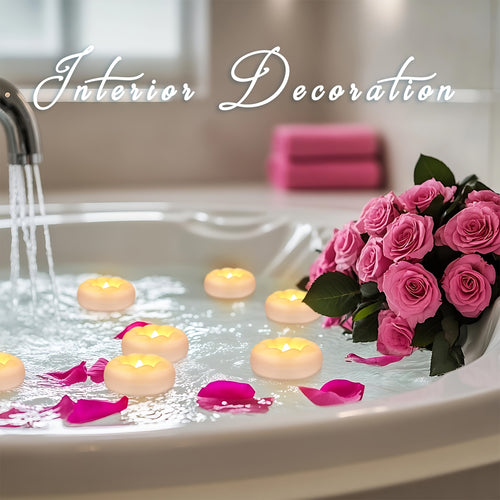24 3-Inch Swirling Floating Candles, with Their Dynamic Curves Outlining A Romantic Ambiance, Gentle Light Rippling Softly, Suitable for Scenarios Such As Swimming Pools And Dining Tables
