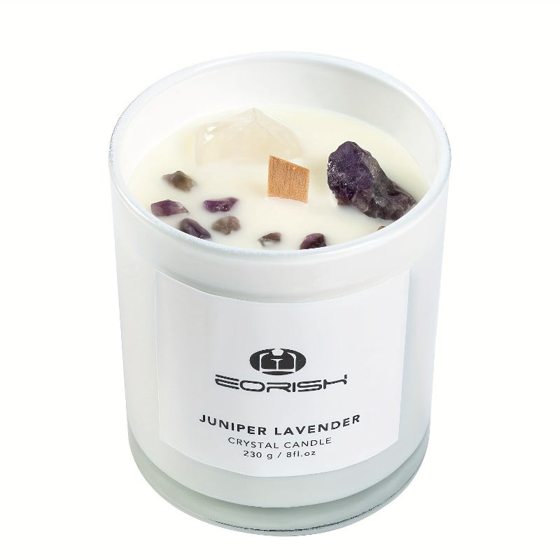 Soy Scented Candles with Crystal | Home Relaxation Scented Candles, Soul Gifts for Women\u002F Mothers\u002F Friends | Lavender, Tuberose, Cedar, Lemon & Sage Fragrances