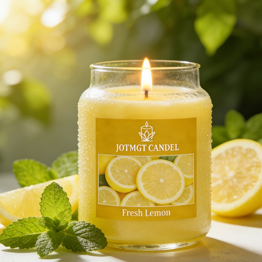 10.29 Ounce Lemon Fragrance Candle Set, Soy Wax Scented Candle, Long-lasting Burn, Delivers Fresh And Sweet Fragrance, Deodorizes Pets, Refreshes Mind And Spirit, Ideal Gift, Air Freshener