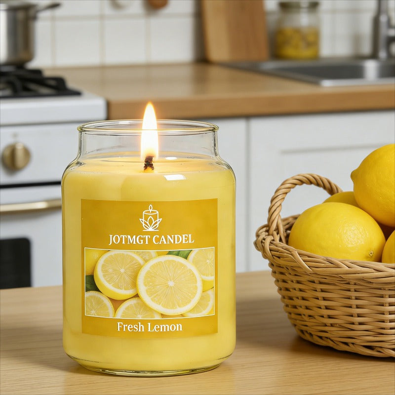 10.29 Ounce Lemon Fragrance Candle Set, Soy Wax Scented Candle, Long-lasting Burn, Delivers Fresh And Sweet Fragrance, Deodorizes Pets, Refreshes Mind And Spirit, Ideal Gift, Air Freshener