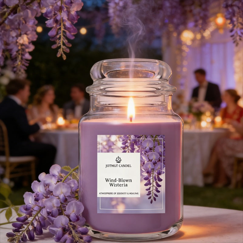 10.58 Ounces of Soy Wax Candle with Wisteria Scent, Perfect for Holiday And Home Decor, Handcrafted Soy Wax, Helps to Relax, Stress, And Create a Romantic Atmosphere, Ideal Gift for Mothers