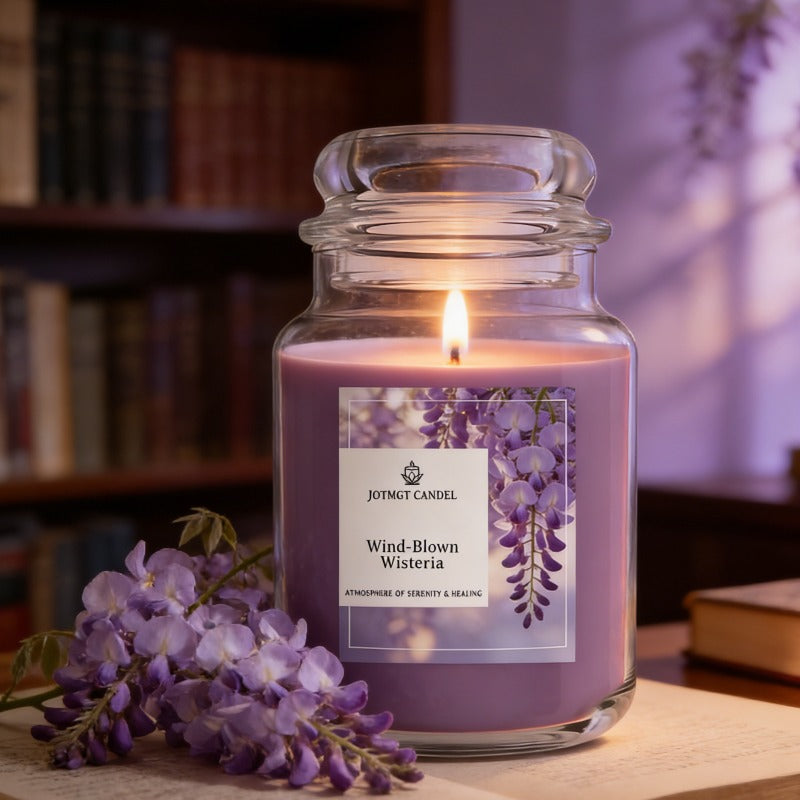10.58 Ounces of Soy Wax Candle with Wisteria Scent, Perfect for Holiday And Home Decor, Handcrafted Soy Wax, Helps to Relax, Stress, And Create a Romantic Atmosphere, Ideal Gift for Mothers