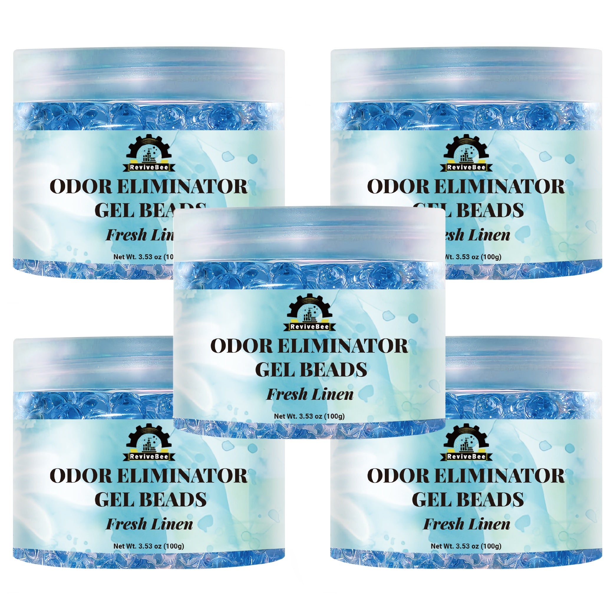 5 Pack - 3.53 Oz Deodorizing Gel Beads, Super Odor Absorbing Beads for Home, Car Or Gym, Eliminate Smoke, Pet And Bathroom Odors, for Long Lasting, Fresh Linen Scent, Black Friday Deal