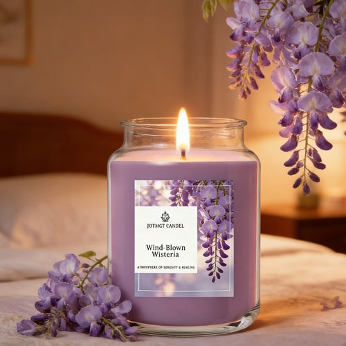 10.58 Ounces of Soy Wax Candle with Wisteria Scent, Perfect for Holiday And Home Decor, Handcrafted Soy Wax, Helps to Relax, Stress, And Create a Romantic Atmosphere, Ideal Gift for Mothers