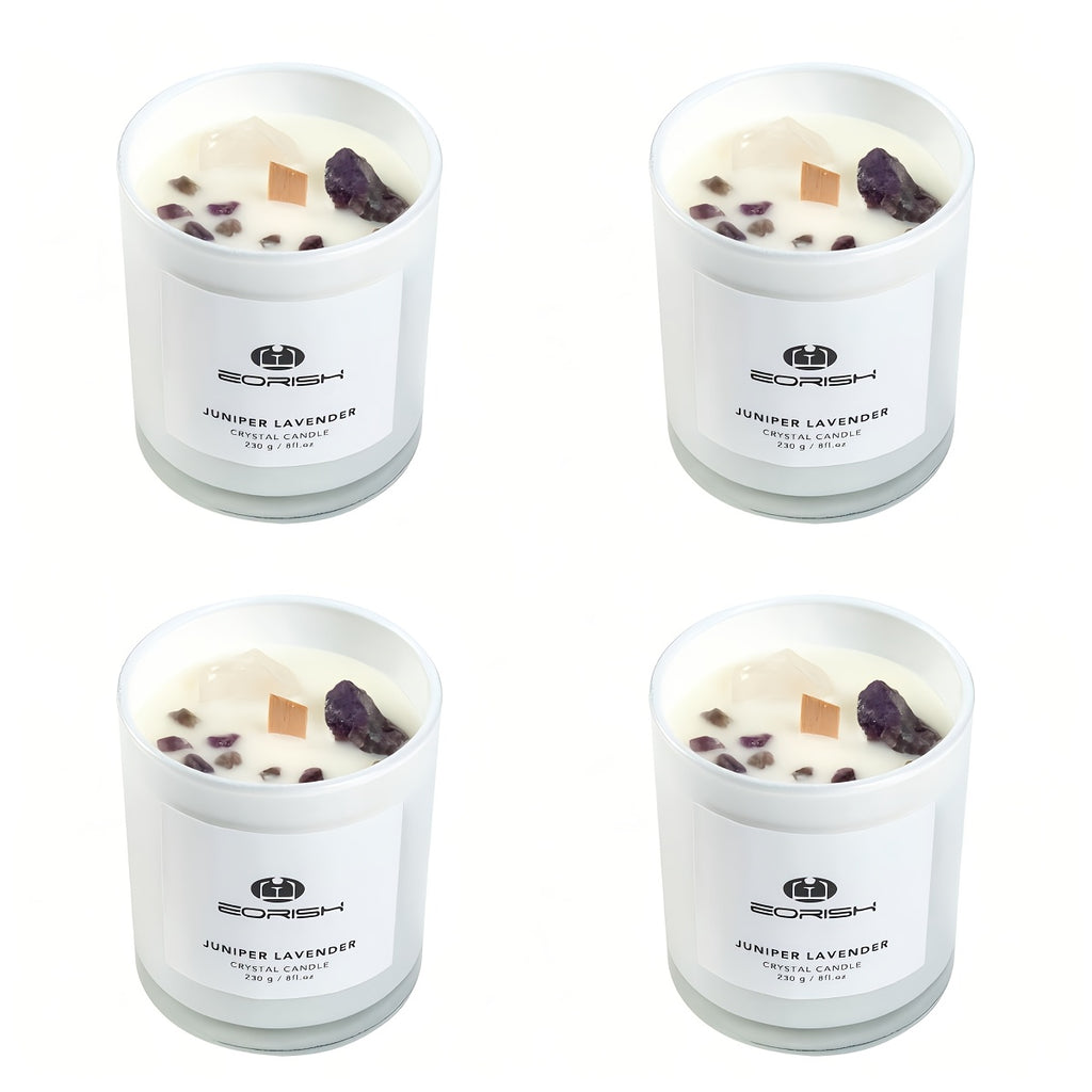 Soy Scented Candles with Crystal | Home Relaxation Scented Candles, Soul Gifts for Women\u002F Mothers\u002F Friends | Lavender, Tuberose, Cedar, Lemon & Sage Fragrances