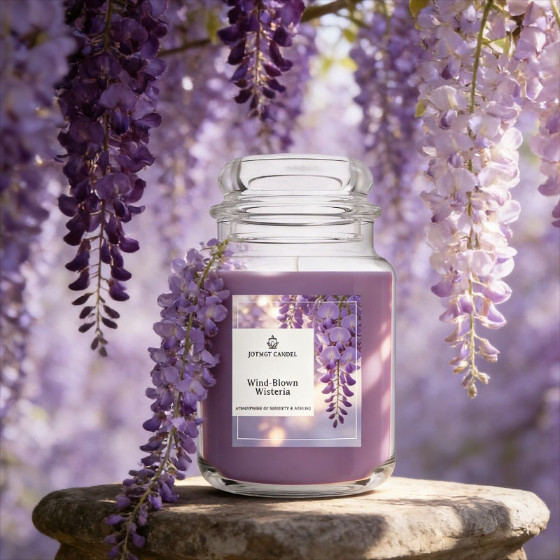 10.58 Ounces of Soy Wax Candle with Wisteria Scent, Perfect for Holiday And Home Decor, Handcrafted Soy Wax, Helps to Relax, Stress, And Create a Romantic Atmosphere, Ideal Gift for Mothers