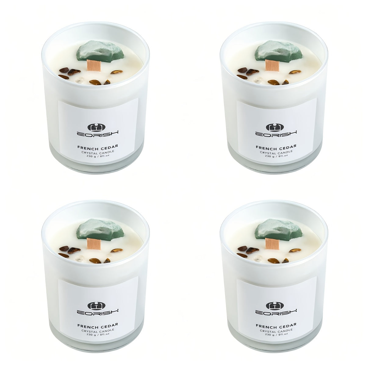 Soy Scented Candles with Crystal | Home Relaxation Scented Candles, Soul Gifts for Women\u002F Mothers\u002F Friends | Lavender, Tuberose, Cedar, Lemon & Sage Fragrances