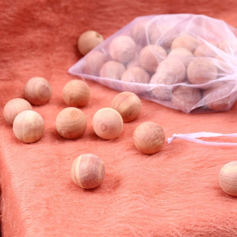 Cedar Blocks for Clothes Storage, Hang Ups 10pcs Cedar Balls 20pcs and Chip Bags 2pcs for Closet Storage Totally 32PCs