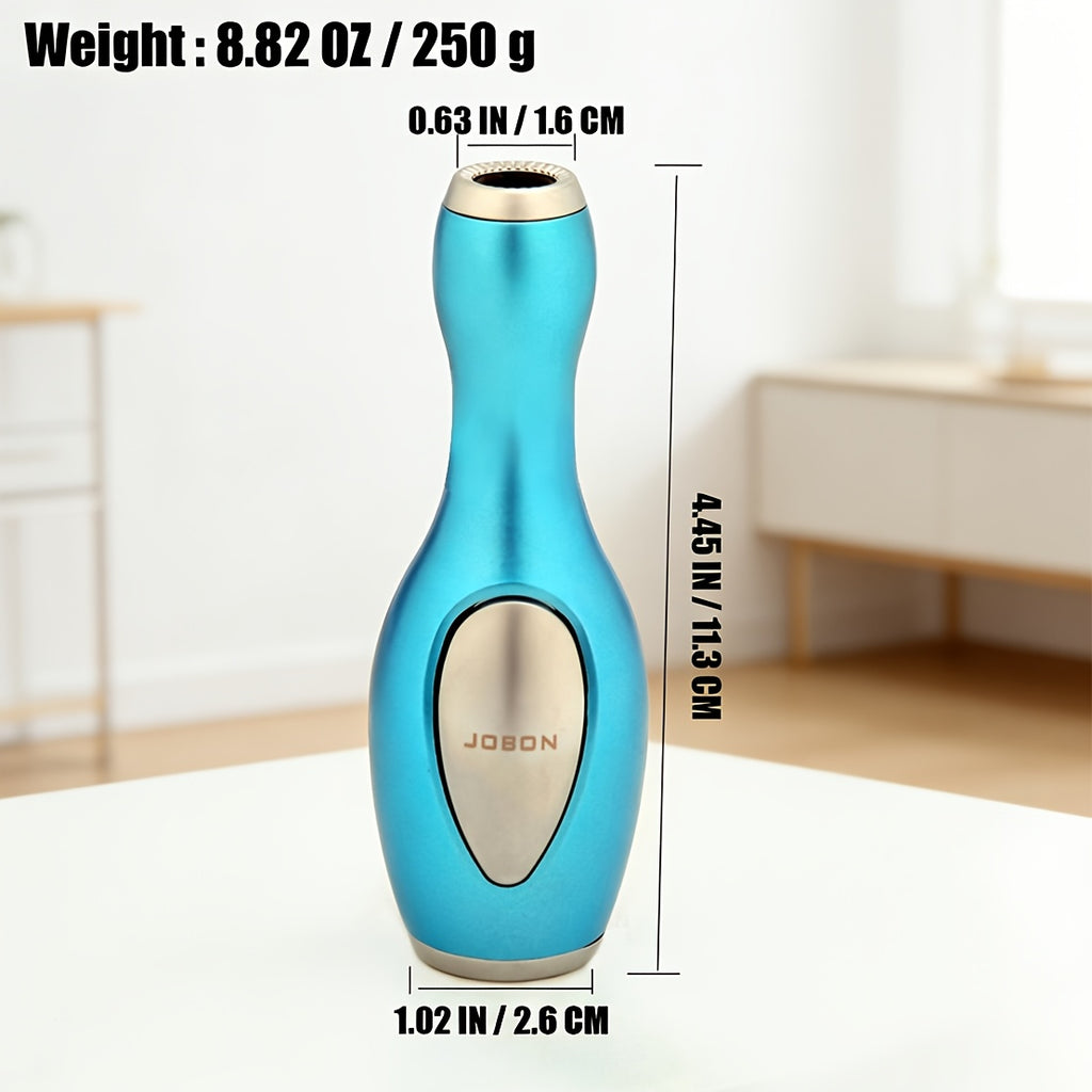 Exquisite Zinc Alloy Torch Lighter, Creative Bowling Style Windproof Refillable Jet Blue Flame Lighter, One-Button Adjustable Flame Function, Great Mens Present for Father's Day Christmas Birthday, for Candles Barbecue Camping (Butane Not Included)