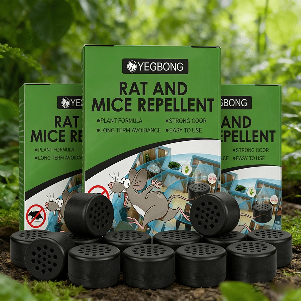 Rodent Repellent Pellets - 8 Pack, Plant-Based Environment Care for Cars, Homes & Warehouses