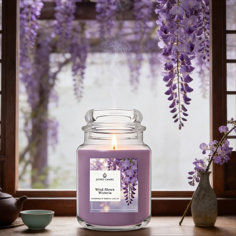 10.58 Ounces of Soy Wax Candle with Wisteria Scent, Perfect for Holiday And Home Decor, Handcrafted Soy Wax, Helps to Relax, Stress, And Create a Romantic Atmosphere, Ideal Gift for Mothers