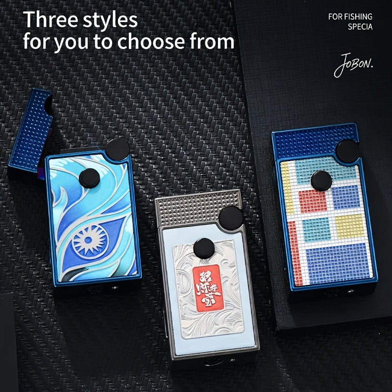 Dual-flame Lighter, Wheel Ignition, Press-to-use Jet Flame, Transparent Gas Tank, Gift Box Packaging, Available In Multiple Colors. Ideal As A Gift for Fathers And Boyfriends (without Gas Included)